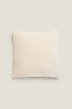 ZARA HOME БАРХАТНЫЙ ЧЕХОЛ ДЛЯ ДЕКОРАТИВНОЙ ПОДУШКИ, ЭКРЮ