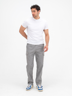 Карго джоггеры прямые. Серые