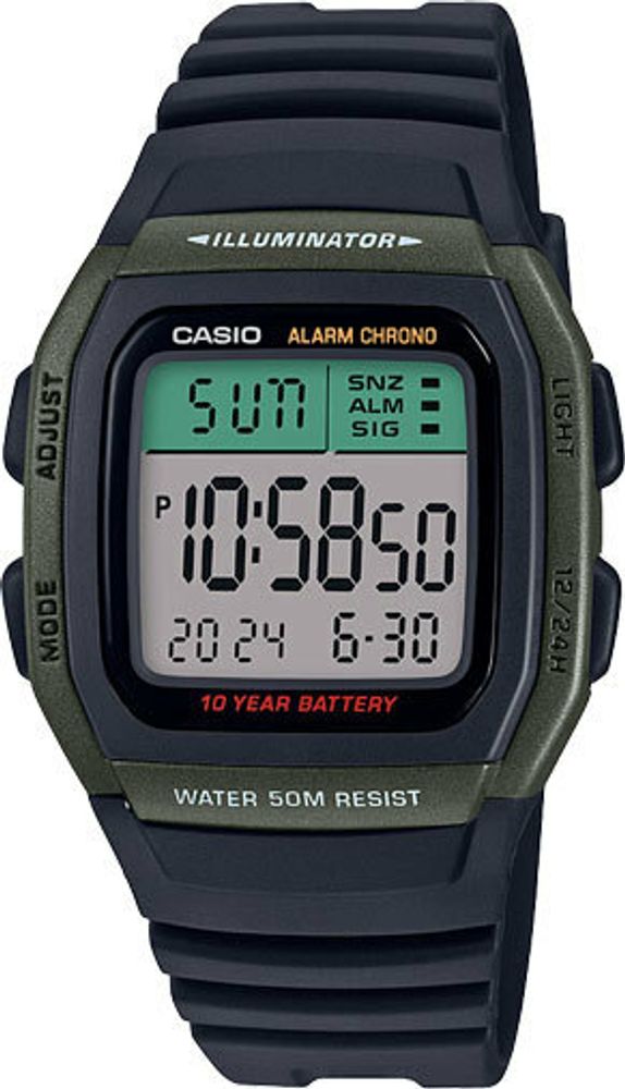 Японские наручные часы Casio Collection W-96H-3AVEF с хронографом