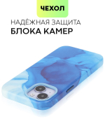 Чехол BROSCORP для Apple iPhone 14 (арт. IP14-AQUARELLE-BLUE)
