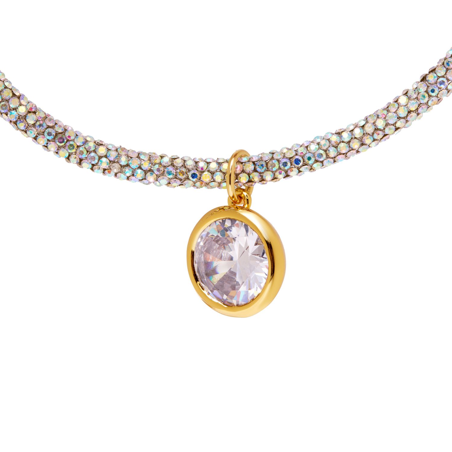 Колье Glass Crystal Round Necklace