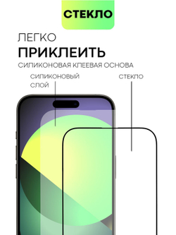 Защитное стекло BROSCORP для Apple iPhone 15 Pro (арт.IP15PRO-FSP-GLASS-BLACK )