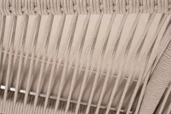 "Канны" левый модуль плетеный из роупа, основание дуб, роуп бежевый круглый, ткань бежевая 052