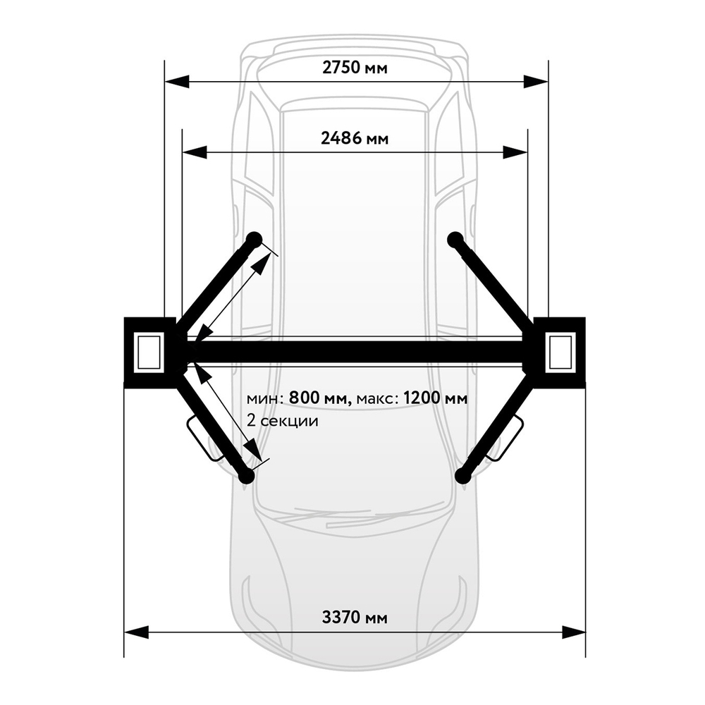 WDK-522E/380 Подъемник двухстоечный с нижней синхронизацией 4 тонны, электр. разбл., 380В