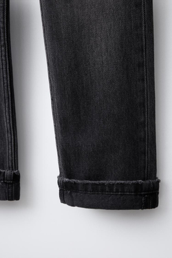 ZARA ДЖИНСЫ ПРЯМОГО КРОЯ, ЧЕРНЫЙ