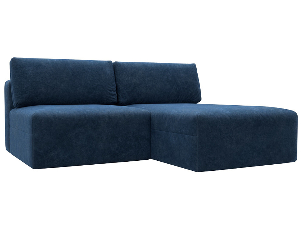 Диван угловой модульный Лига-060 НПБ угол универсальный, BRUT 11 синий, Велюр, 129510