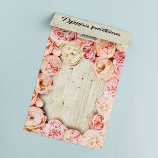 Клапан картонный Розовые цветы