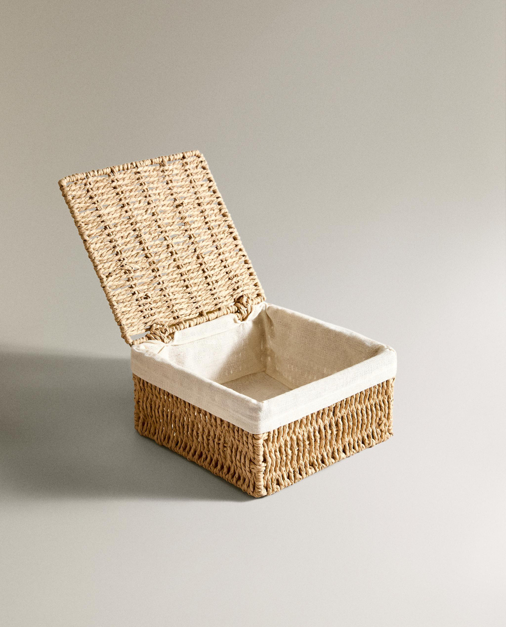 Zara Home Корзина из плетёной бумаги, цвет бежевый, 17 см