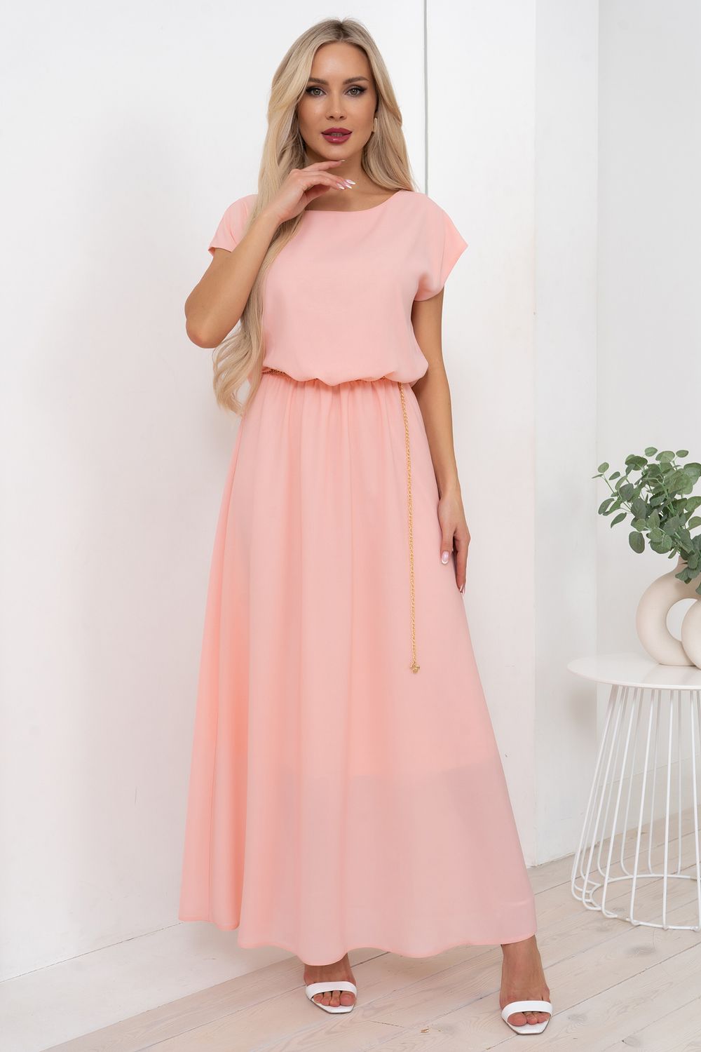 Платье Симона (персик) Р11-1161 Nikol (Акция)