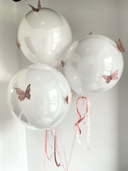 Набор стеклянных шаров с бабочками  №961