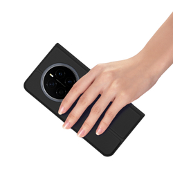 Чехол книжка из PU кожи черного цвета от Dux Ducis для Honor Magic 7, серия Skin Pro Series Case