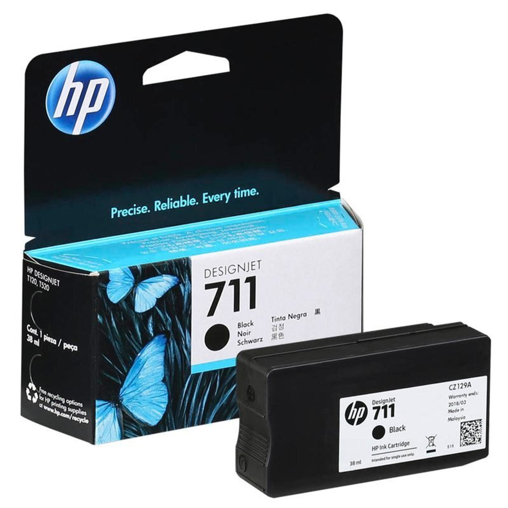Картридж HP 711 (CZ129A) для DesignJet T120/T125/T130/T520/T525 черный (38 мл)