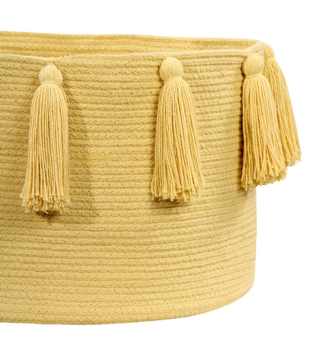 Корзина Lorena Canals Tassels Vintage Yellow (30 x Ø45 см)