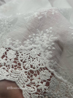 Кружево белое шитье хлопок ажурное 360 мм