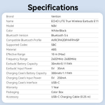 True Wireless Bluetooth Earbuds ECHO LITE E11 White