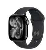 Apple Watch Series 11 GPS 42mm Jet Black Aluminum Case with Sport Band Black (Спортивный ремешок черного цвета) (M/L, 150–200 mm) MEQU4