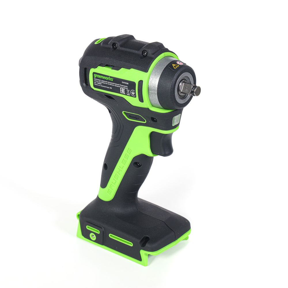 Гайковерт ударный аккумуляторный Greenworks G24IW200 Арт. 3803607, 24V, 200 Нм, бесщеточный, без АКБ и ЗУ