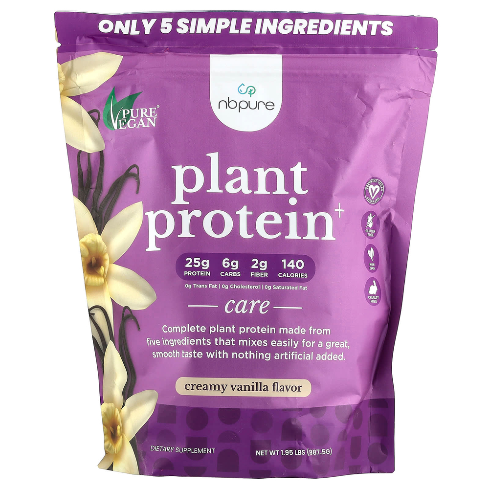 NB Pure, Plant Protein +, кремовая ваниль, 887,5 г (1,95 фунта)