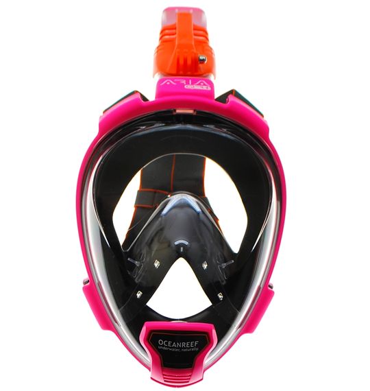 Маска полнолицевая Oceanreef ARIA QR+ для сноркелинга, с держателем камеры черный/белый