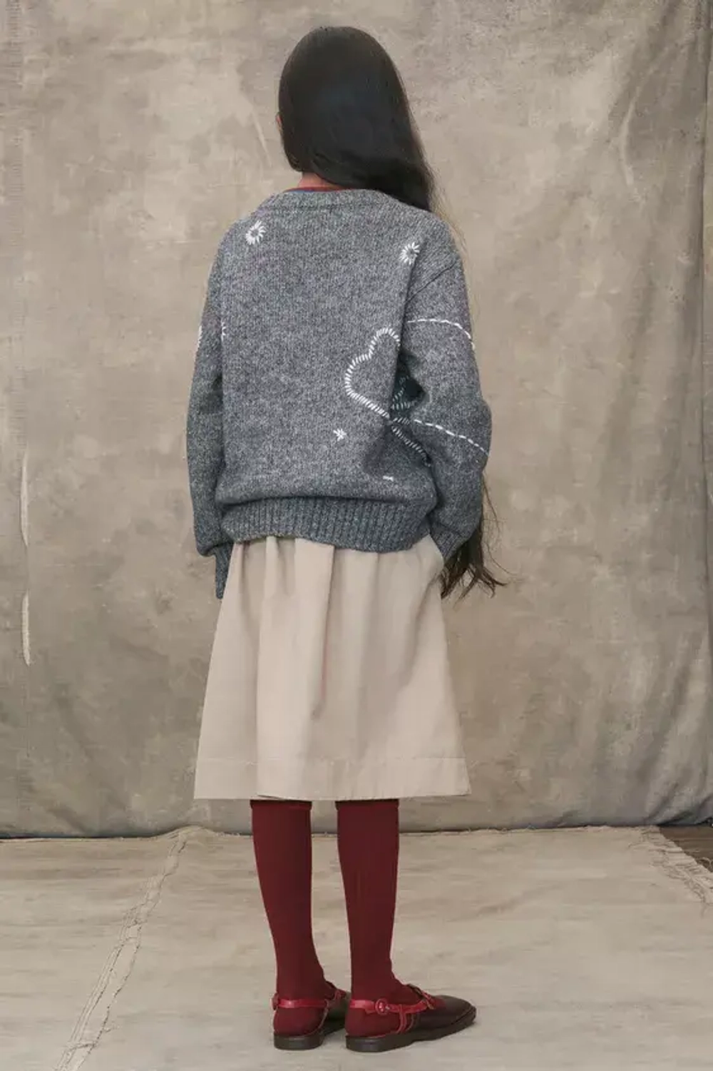 ZARA ШЕРСТЯНОЙ ВЯЗАНЫЙ КАРДИГАН С ЦВЕТОЧНОЙ ВЫШИВКОЙ - LIMITED EDITION, СЕРЫЙ