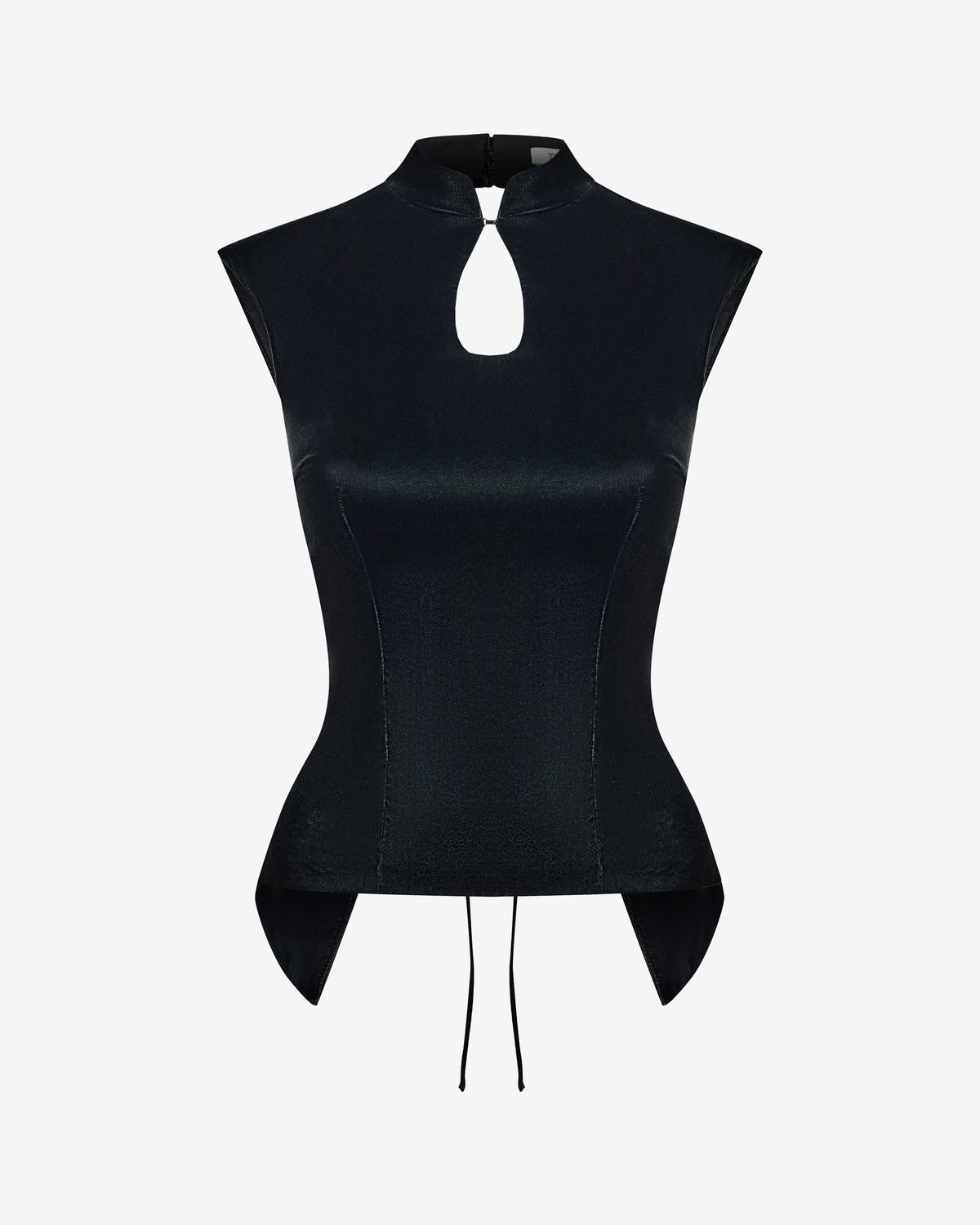 Топ-ципао из бархата с открытой спиной на шнуровке