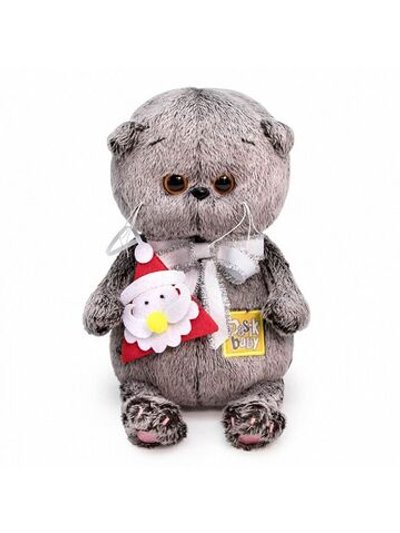 Мягкая игрушка Басик BABY с игрушкой Дед Мороз 20см, в коробке