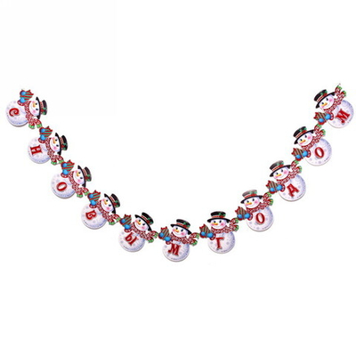 Гирлянда бумажная новогодняя 2,10 м «Весёлые снеговички»