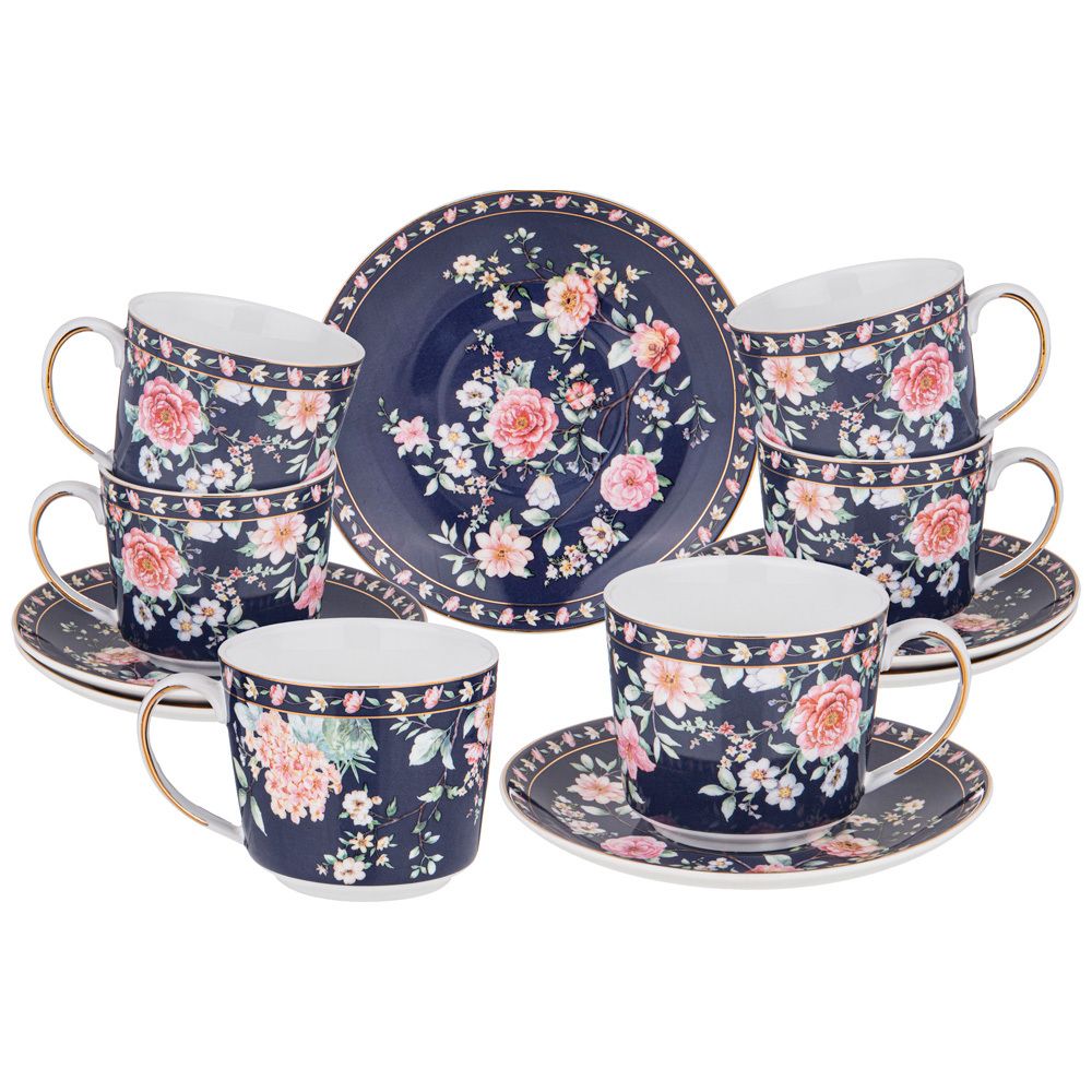 ЧАЙНЫЙ СЕРВИЗ LEFARD "GRACE" НА 6 ПЕР. 14 ПР. СИНИЙ (КОР=3НАБ.)