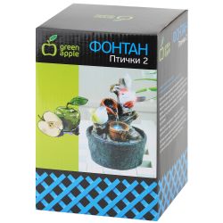 GAFN01-400 GREEN APPLE настольный фонтан с подсветкой Птички 2 | GREEN APPLE