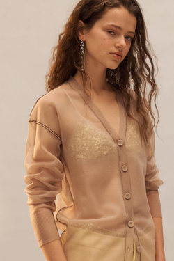 ZARA ПОЛУПРОЗРАЧНЫЙ КАРДИГАН - LIMITED EDITION, БЛЕДНО-РОЗОВЫЙ