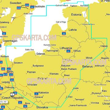 Калининград, Беларусь, Балтийское море восточное побережье карта глубин для Garmin BlueChart G3 HXEU065R