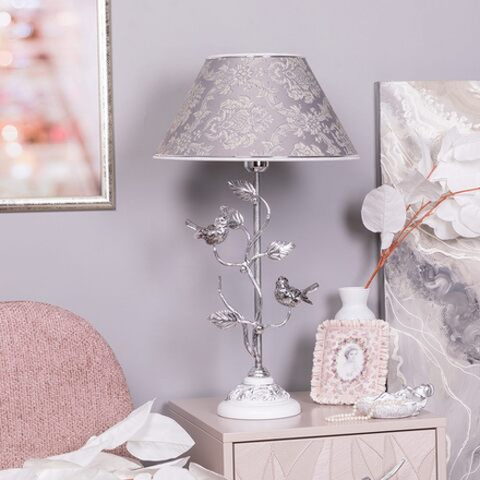 Настольная лампа Терра Spring Айс с абажуром №38 Vatican (Ватикан) Сильвер