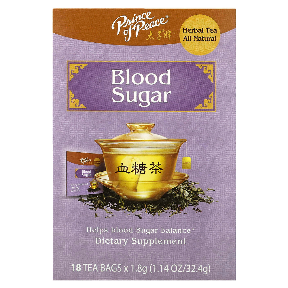 Prince of Peace, Herbal Tea, сахар в крови, 18 чайных пакетиков, 32,4 г (1,14 унции)