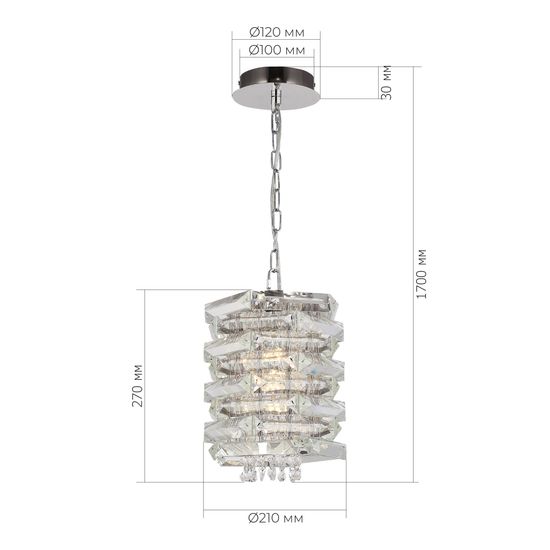 SL6137.103.01 Светильник подвесной ST-Luce никель/прозрачный E14 1*40W STROZZI