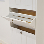 Обувница для прихожей, 66х22х158, Индра, закрытая, тумба для обуви, МДФ, белый, Dipriz