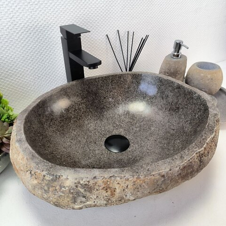 Раковина из речного камня RS-63586 (48*41*15) 0122