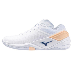 MIZUNO, WAVE STEALTH NEO, HANDBALL, White/Navy Peony/Peach Parfait, WOMEN, US 6,5 /EUR 38,5 /UK 5,5 /СМ 24,5