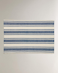 Zara Home - Ковер для ванной комнаты в неправильную полоску, синий, 50x80 см