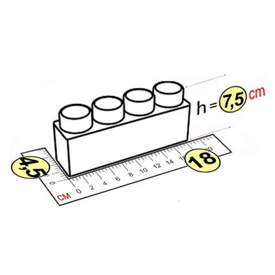 Элемент 18x4.5x7.5 см для GigaBloks 7.5"