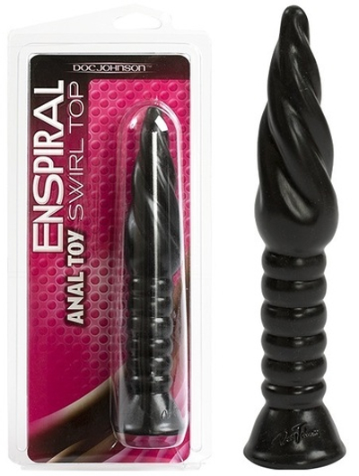 Черная ребристая анальная пробка ENSPIRAL