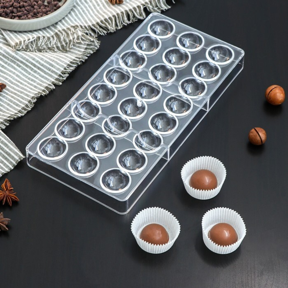 Форма для шоколада "Полусферы", 24 ячейки, d 3 см