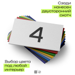 Табличка с номером 4 на дверь квартиры, для офиса, кабинета, аудитории, склада, белая 120х70 мм, Айдентика Технолоджи