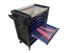 Инструментальная тележка с инструментом GW-8ST 248 BLUE SET (Great Wolf, 248поз), 8 ящиков, увеличенные колеса с тормозом, ЦЗ, усиленная