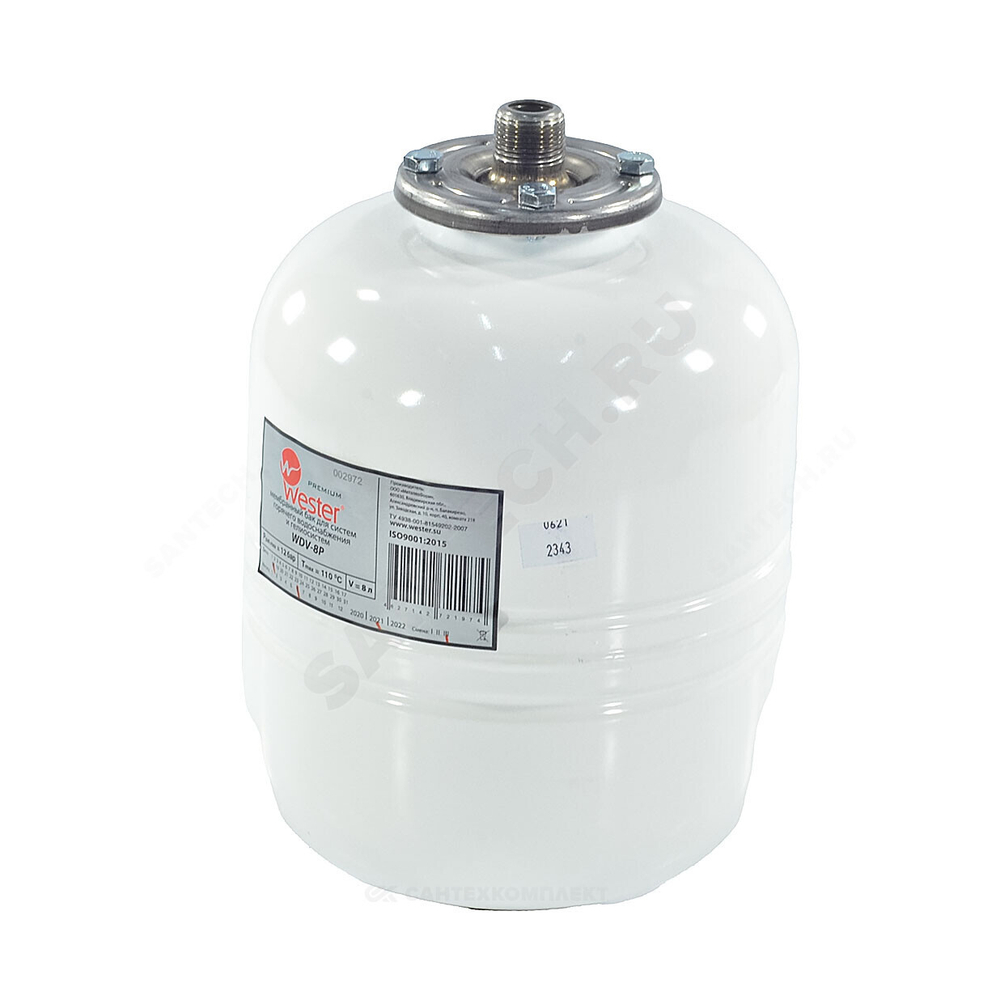 Бак расширительный мембранный для отопления 18 л 12 бар 3/4" НР WDV Premium Wester 0-14-0370