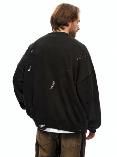 Черный хлопковый джемпер с перфорацией Votus