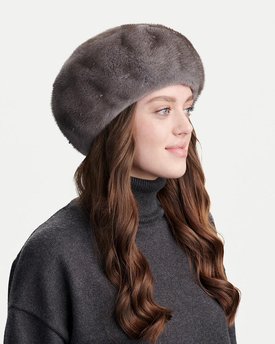 Берет из меха норки