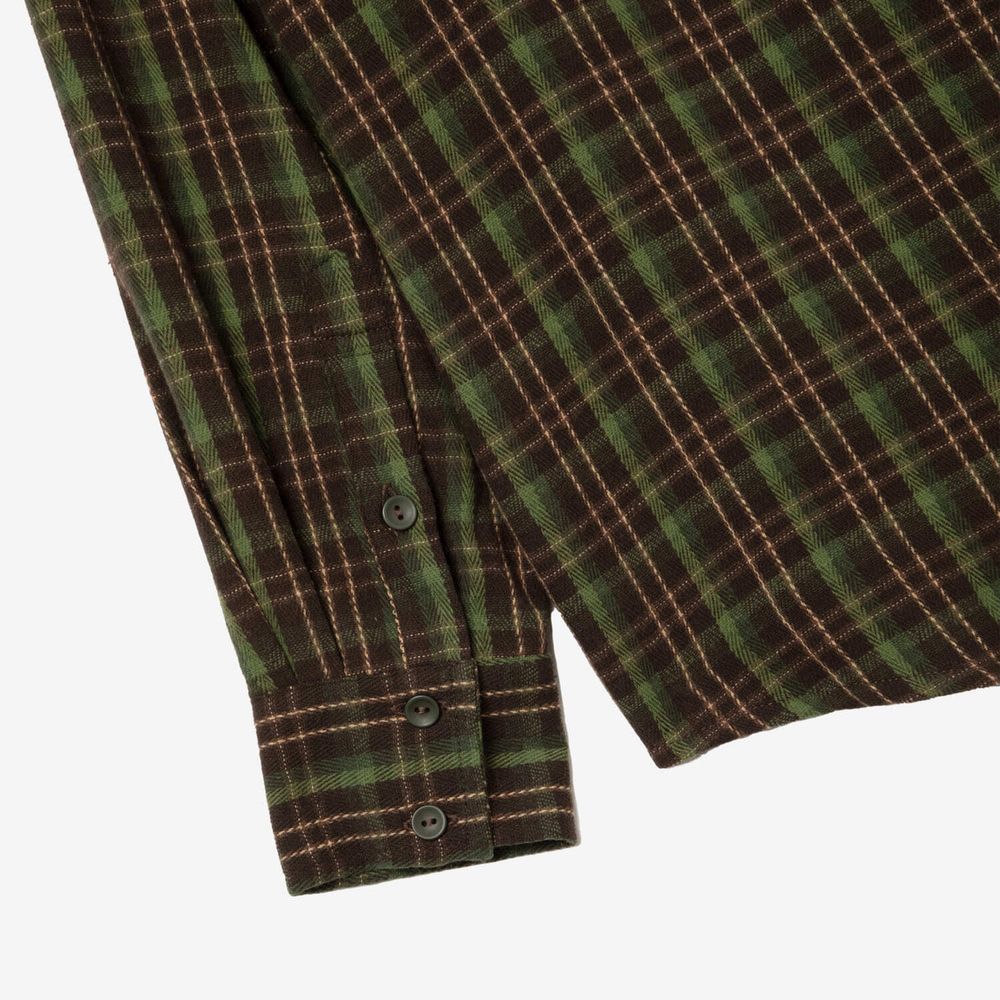 Рубашка Меч Plaid Flannel Forest коричнево-зеленая