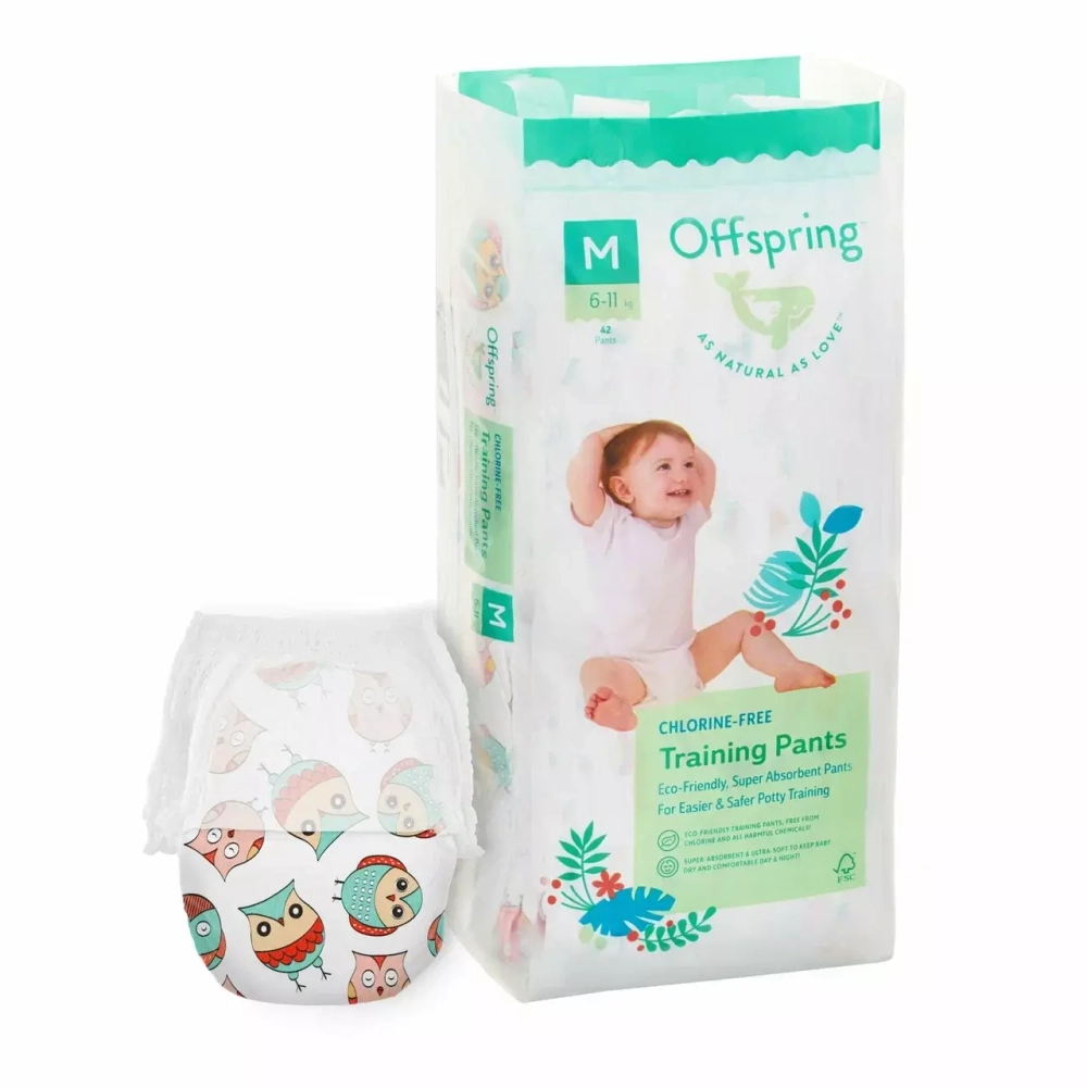 Offspring трусики-подгузники, M 6-11 кг. 42 шт. расцветка Совы