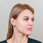 Серьги-пусеты Fiore Luna BLACK AE03187-7 BW/G