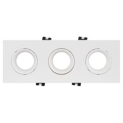 Светильник встраиваемый декоративный ЭРА KL90-3 WH под лампу MR16 GU5.3 белый пластиковый | Декоративные встраиваемые светильники